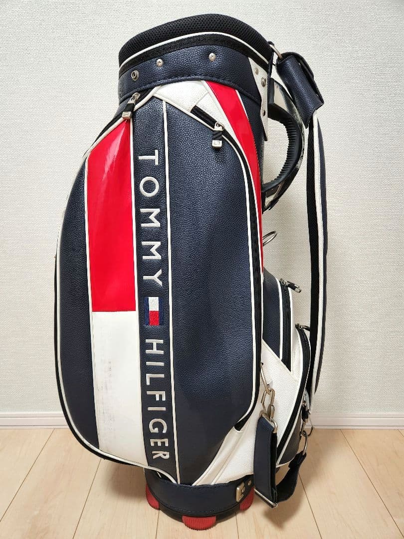   ゴルフキャディバッグ ネイビー、トリコロール