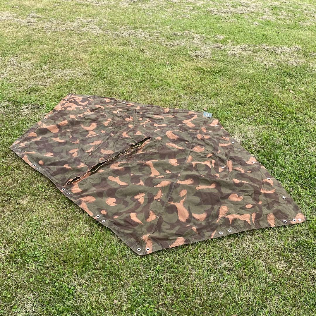 【破れ大】ハンガリー軍　軍幕　ポンチョ　１枚⑤　 ハリケーンカモ　 ミリタリー