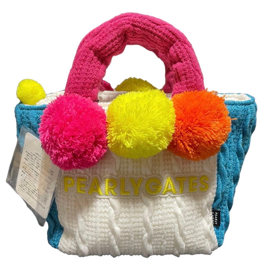 新品 PEARLY GATES PG ケーブルニット カートバッグ ホワイト