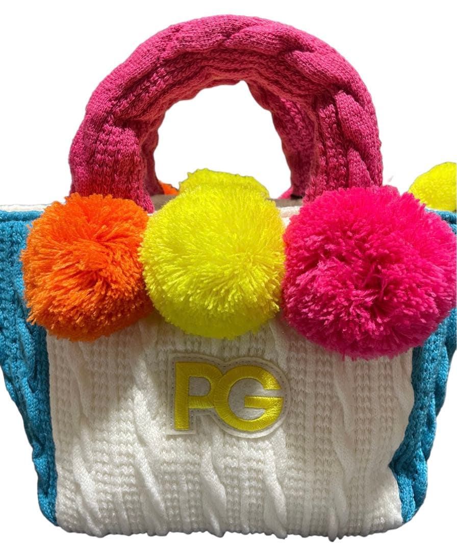 新品 PEARLY GATES PG ケーブルニット カートバッグ ホワイト