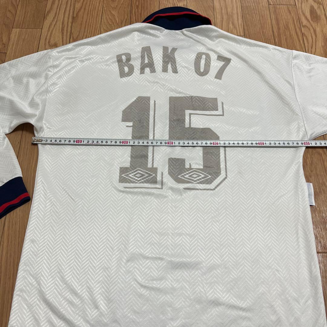 90s UMBRO ゲームシャツ 長袖　襟付き 透かし　イングランド　XL