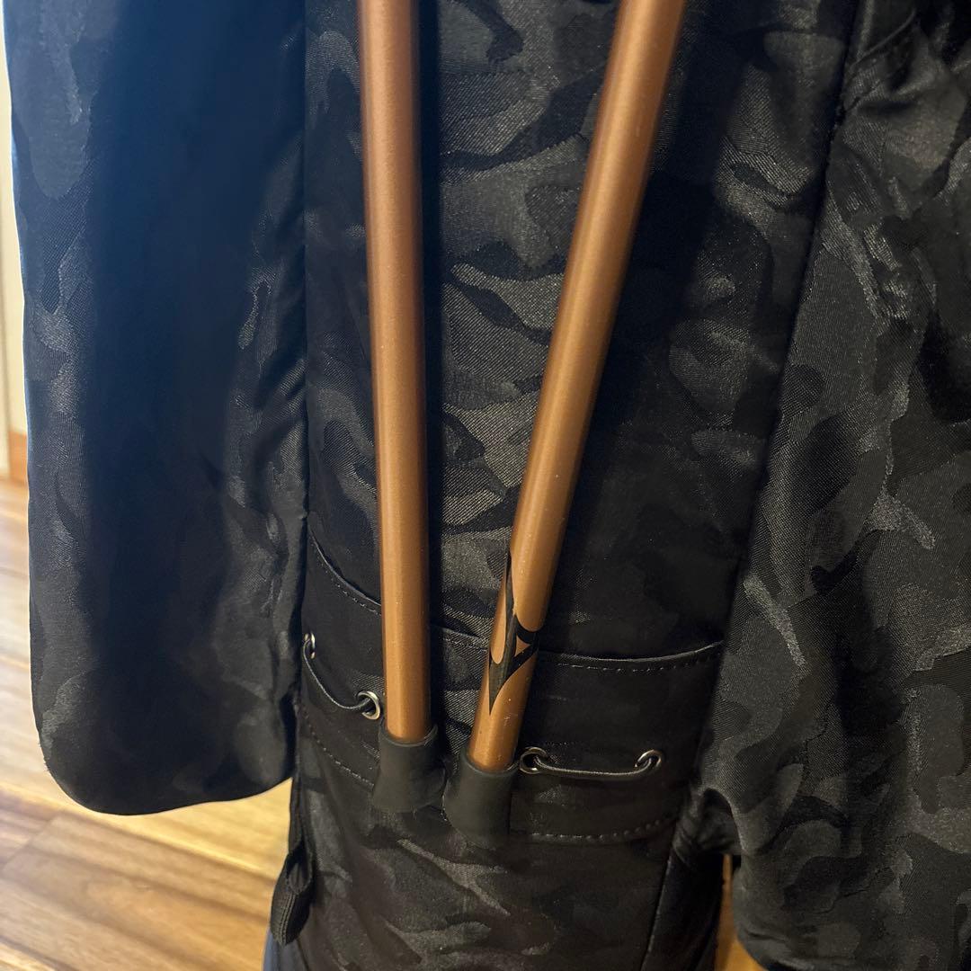 ミズノ　キャディバッグ　スタンド式　黒迷彩柄