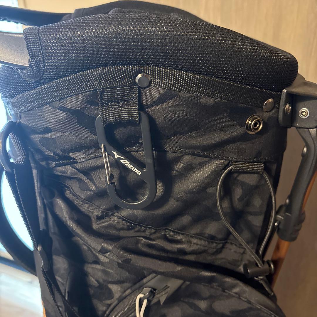 ミズノ　キャディバッグ　スタンド式　黒迷彩柄