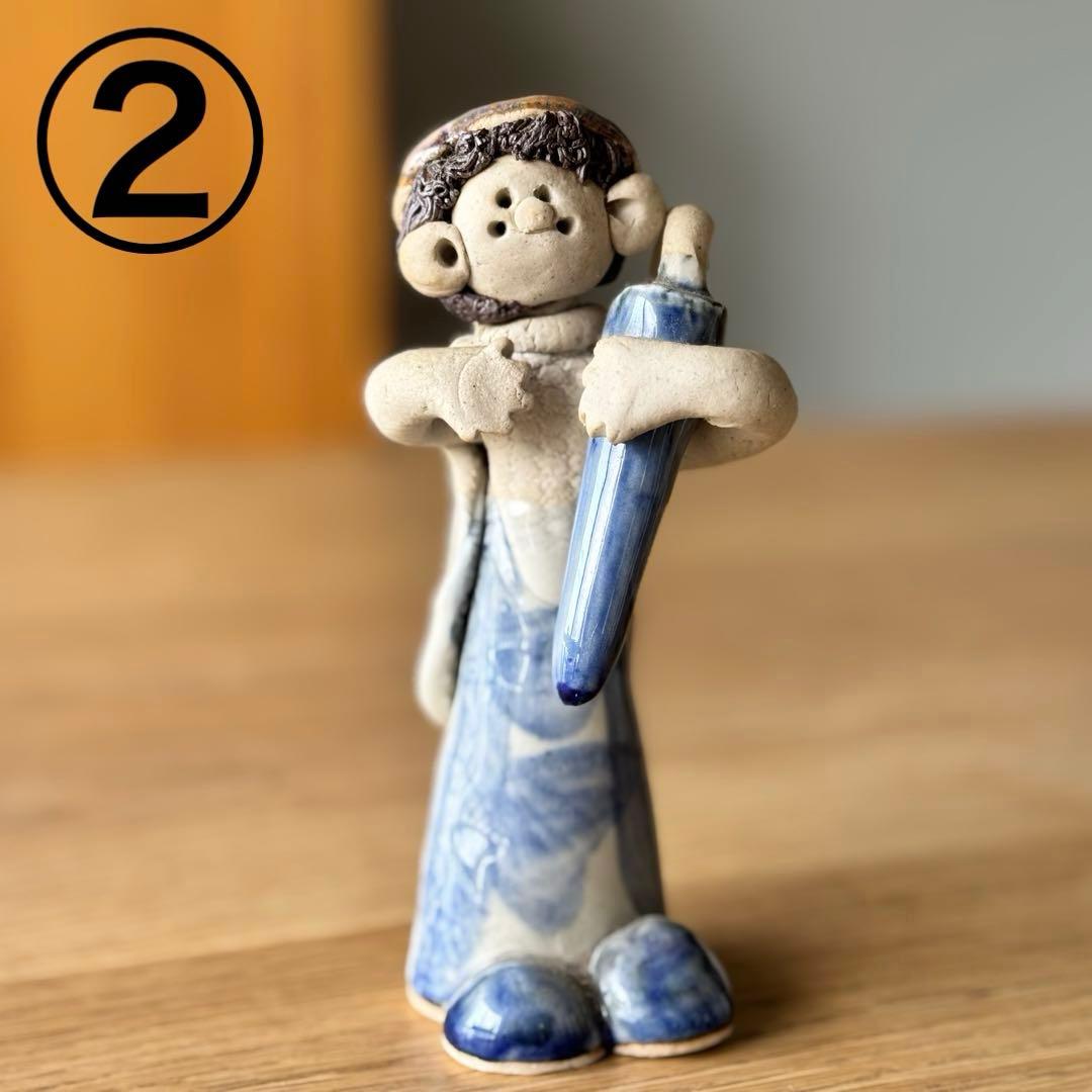 美品⭐︎砥部焼 青芳窯　青芳人形　5体　森元青芳氏作