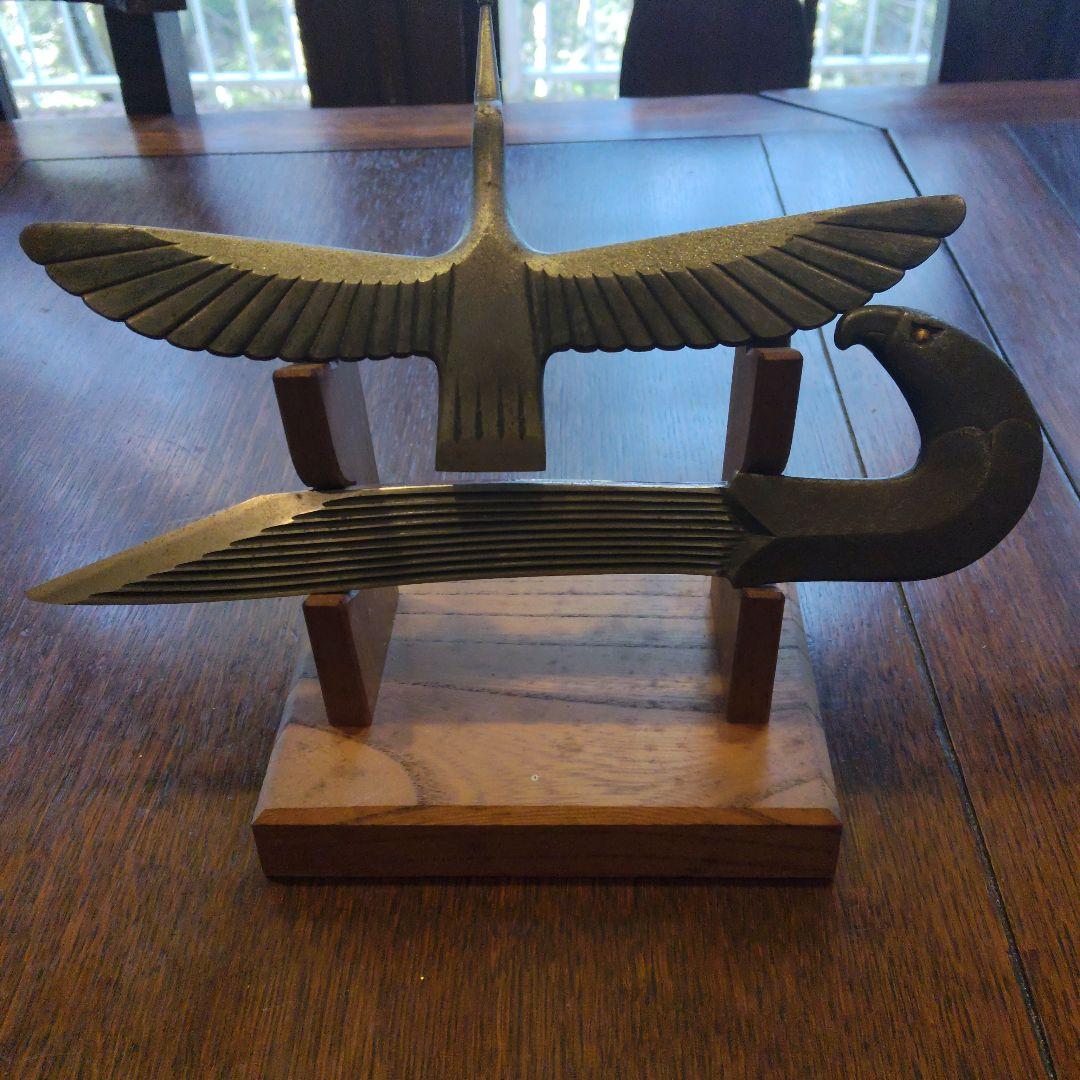 藤原良明作　 鳥形状 ナイフ2本、台座セット