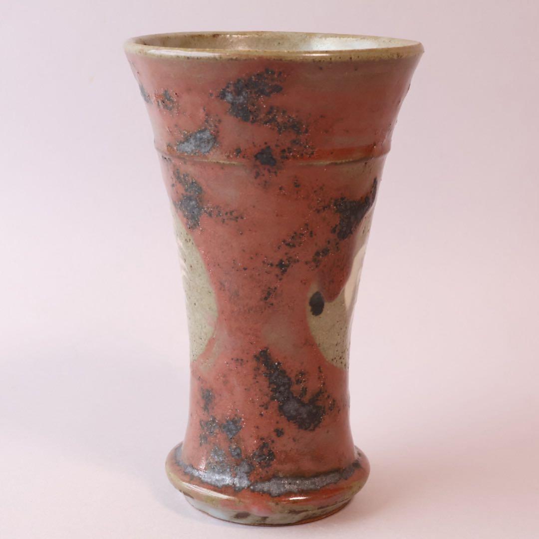 人間国宝 島岡達三 辰砂釉 象嵌ジョッキ 共箱