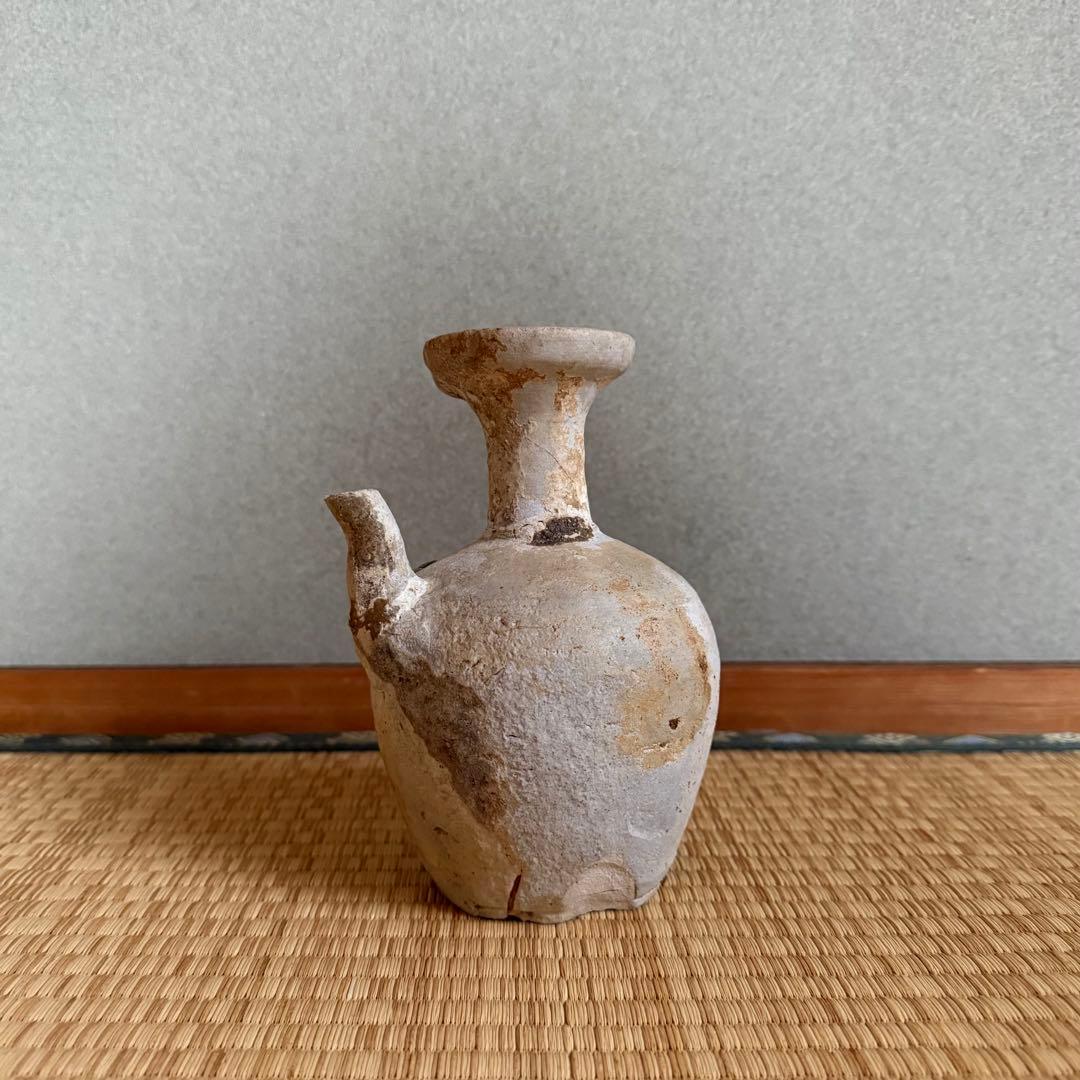 古瀬戸 初期水瓶 水差 水滴 鎌倉時代 花瓶 猿投 古常滑 古美術 骨董 無傷