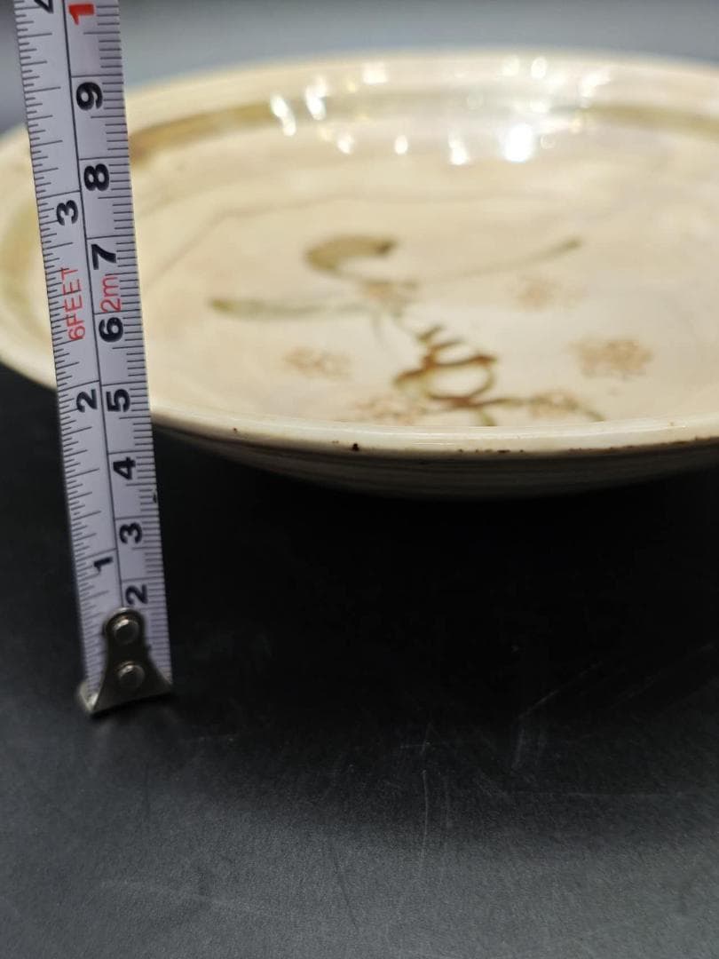 宋時代　磁州窯壽字白釉茶碗(E-36)