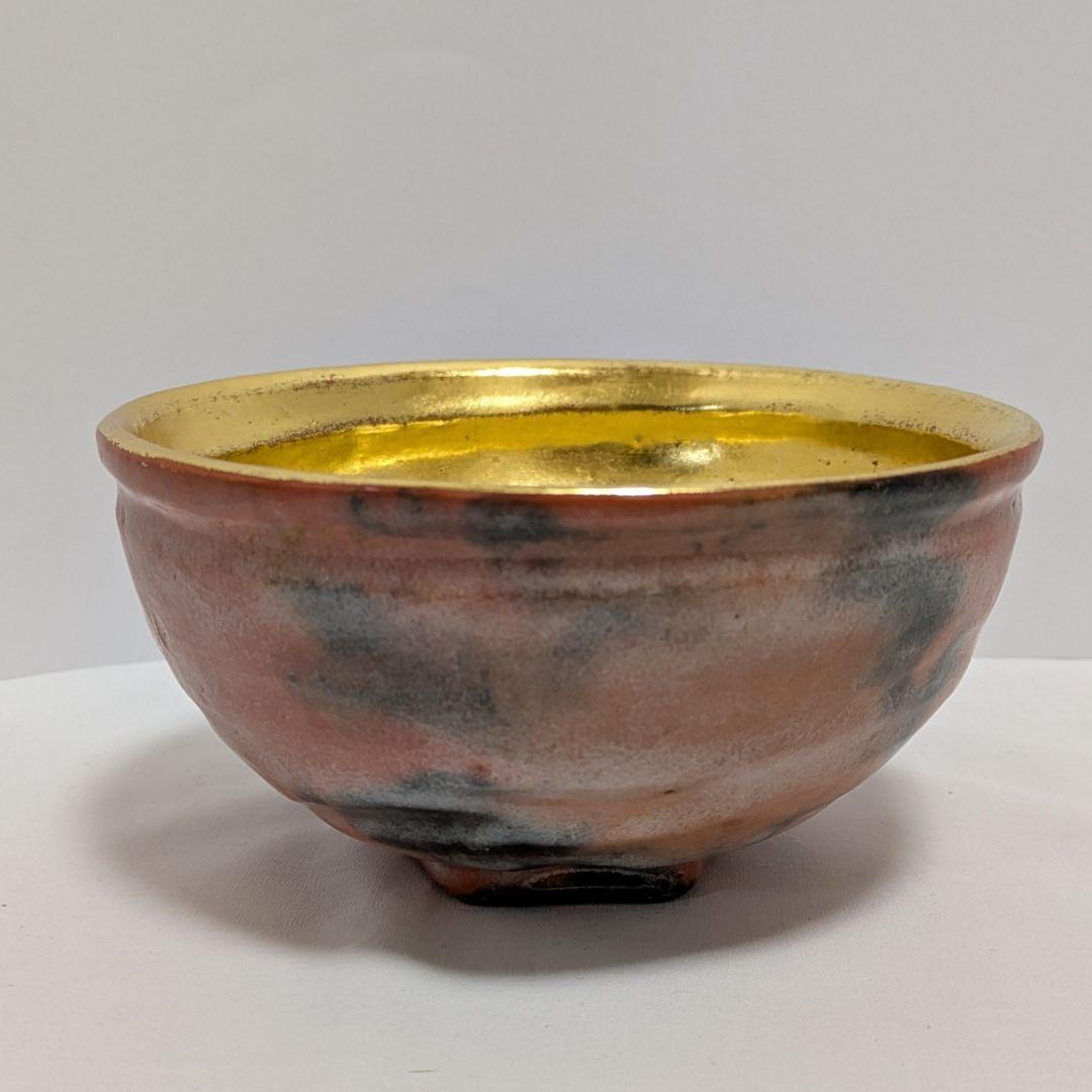 嶋台茶碗　佐々木松楽作　縁起物 金銀一双　祝事用　茶道具