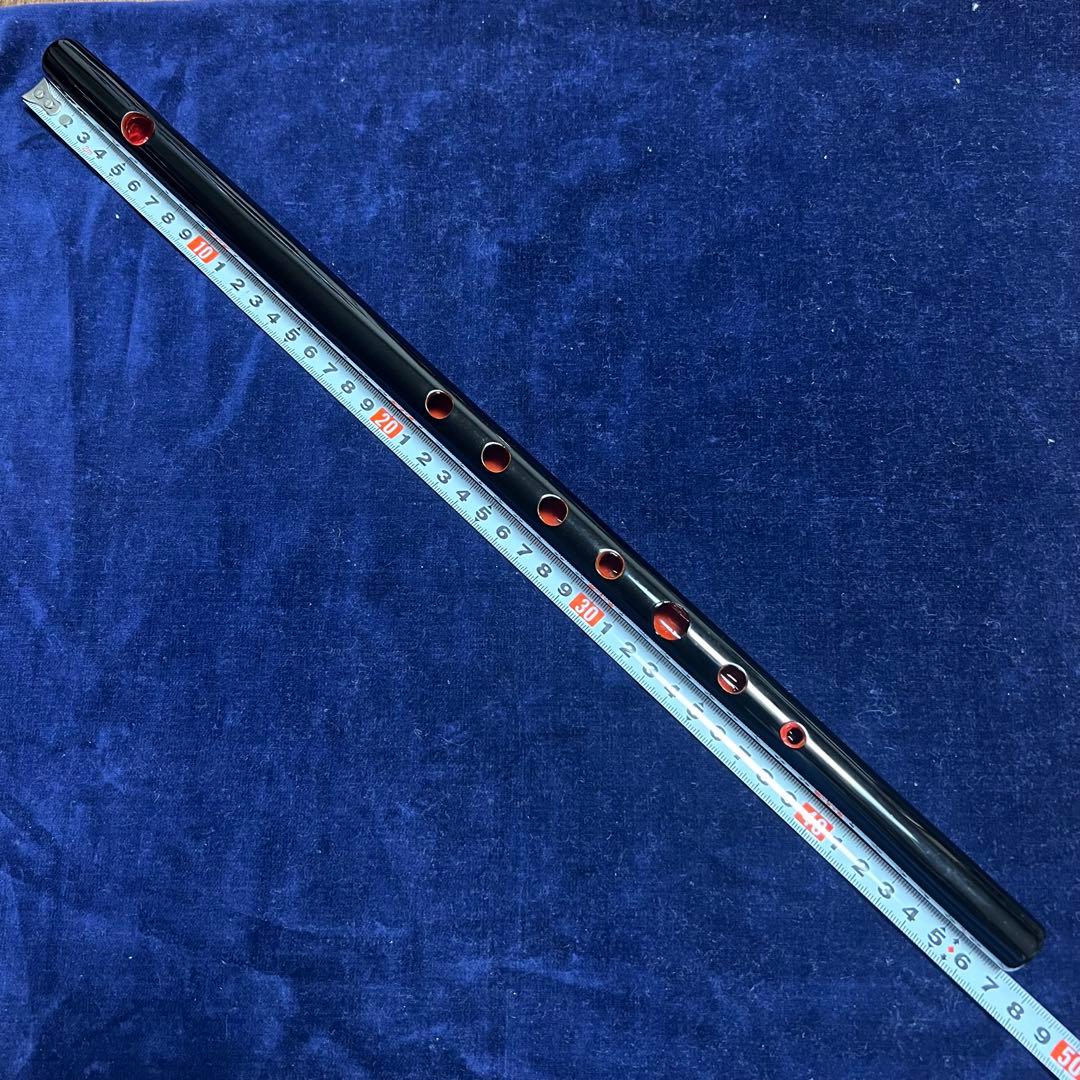 篠笛丸山 5本調子 唄物 黒漆塗 笛袋付
