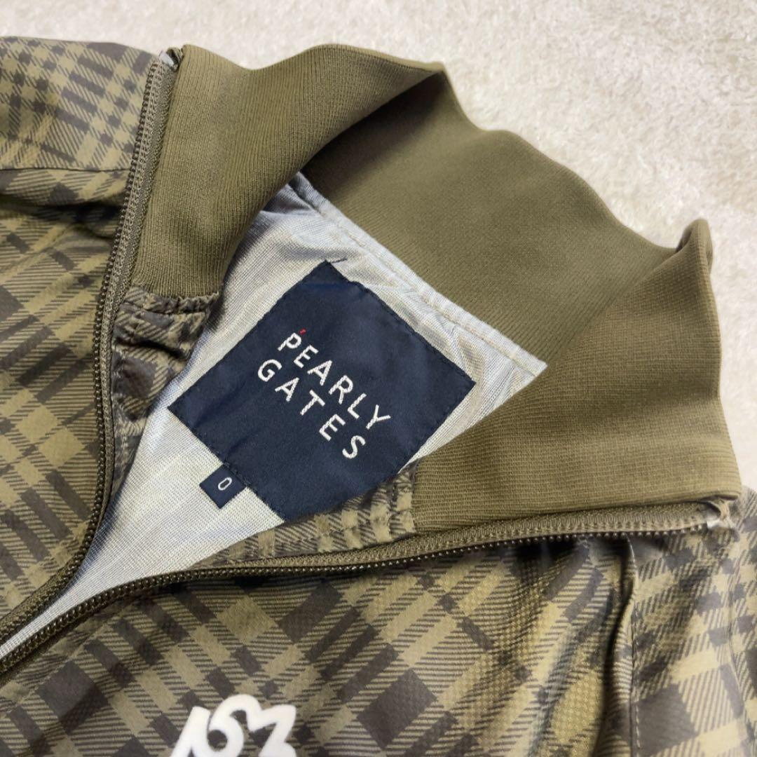 美品　パーリーゲイツ　蓄熱裏地　ナイロン　スニード　ジャケット　カーキ　チェック