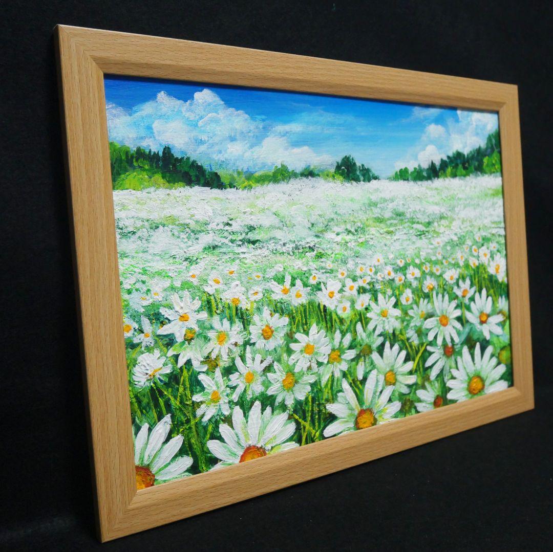 油絵 絵画【マーガレットのお花畑】
