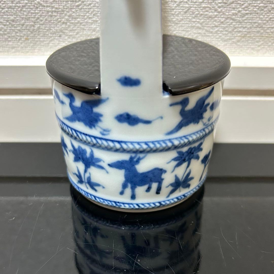 染付吉祥文手桶茶入　茶道具懐石鵬雲斎坐忘斎淡々斎即中斎而妙斎棗水指茶杓水屋茶碗釜