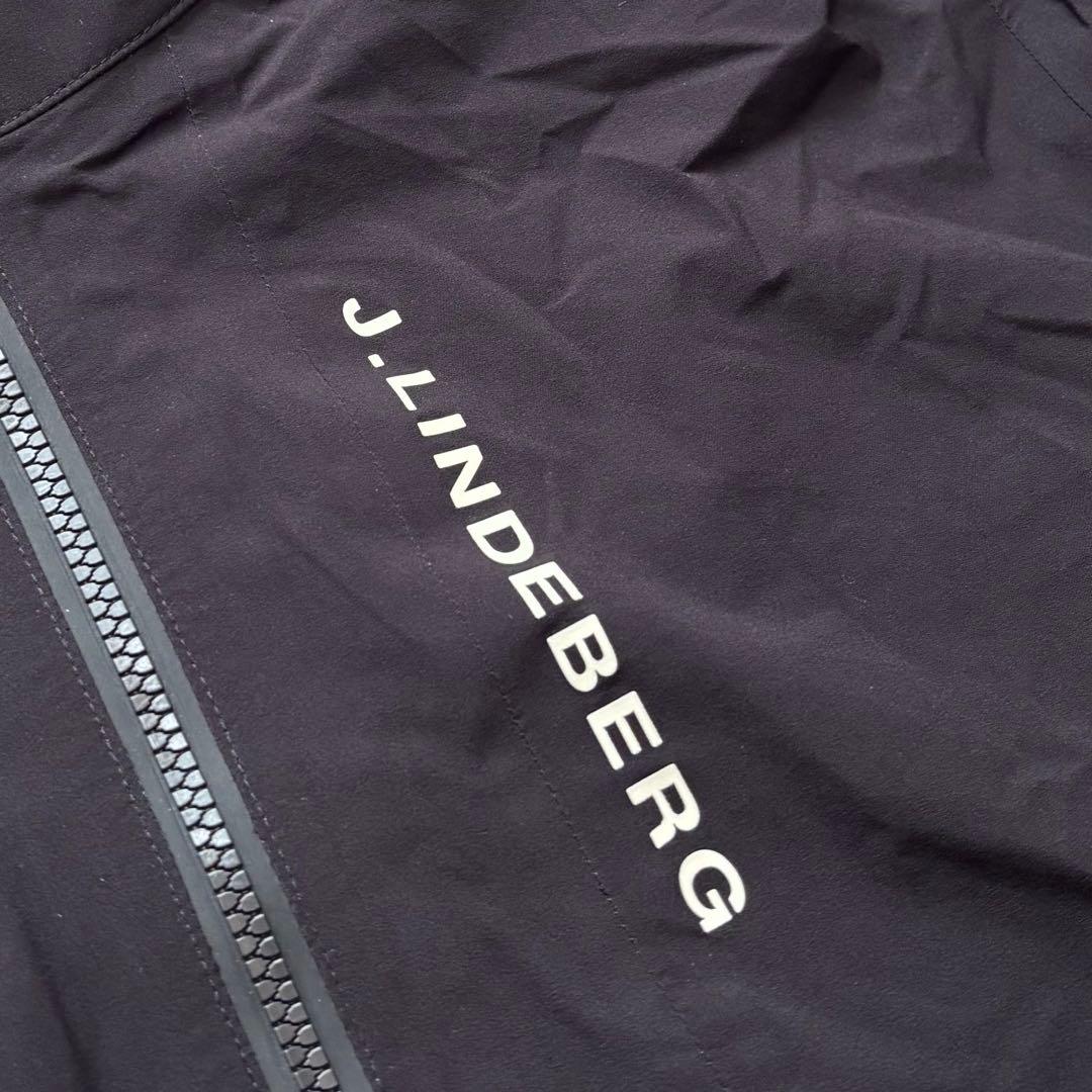 【美品】J.LINDEBERG ダブルジップジャケット レインジャケット ロゴ