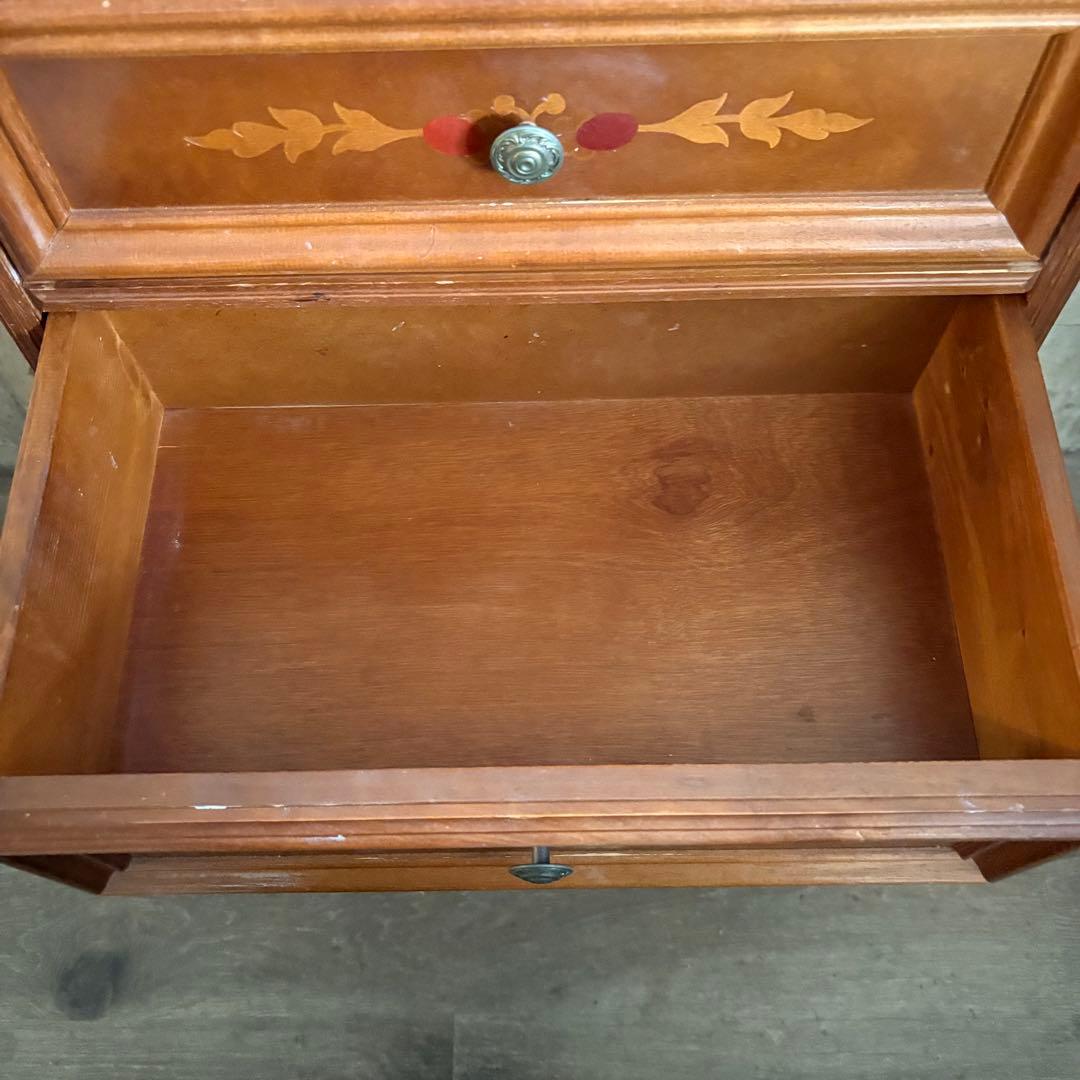 イタリア　象嵌7段チェスト　ミドルチェスト　ヴィンテージ