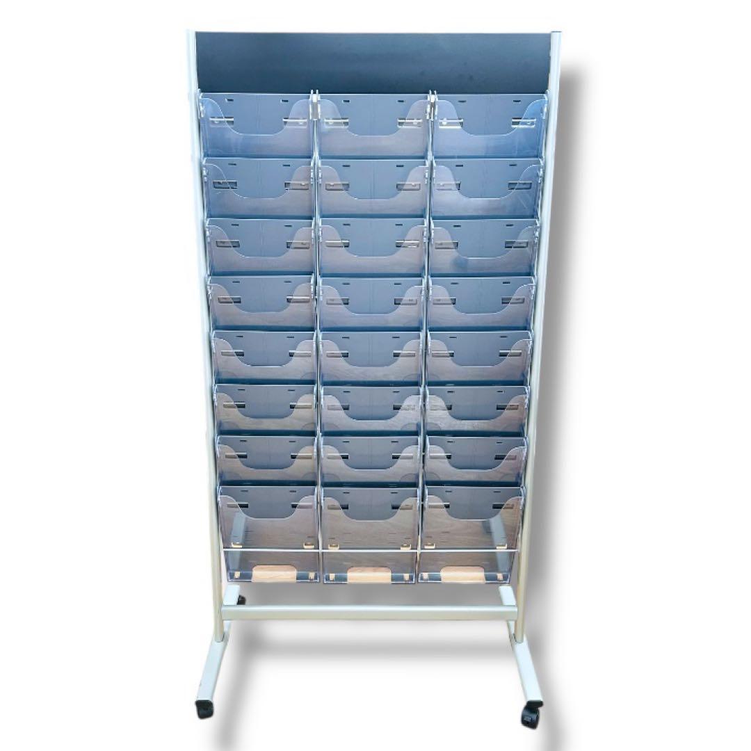 【送料無料】ミヅシマエ業 パンフレットスタンド NPF-C308 8段x3列