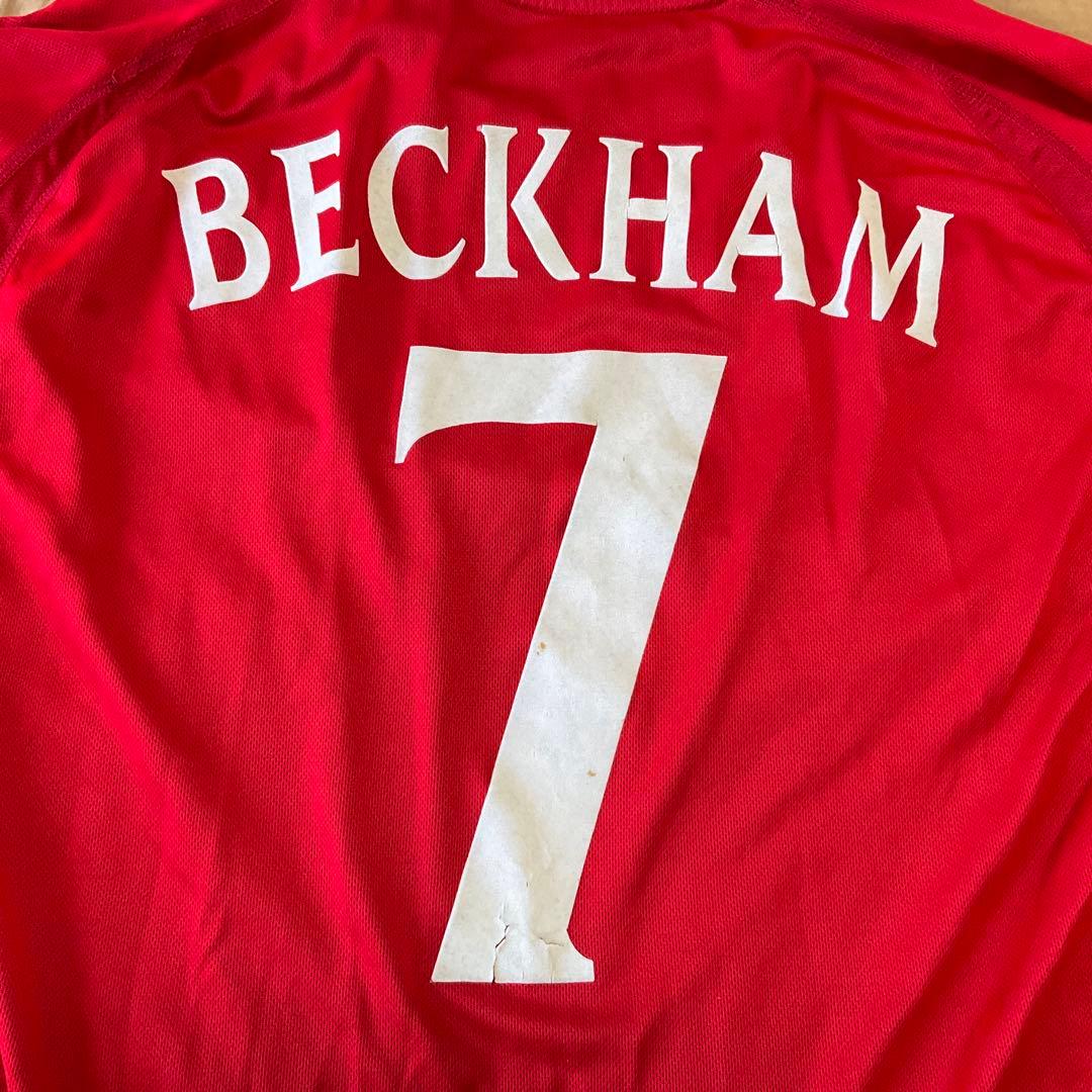 イングランド代表 BECKHAM 7 XL相当 シャツ　長袖　リバーシブル　刺繍