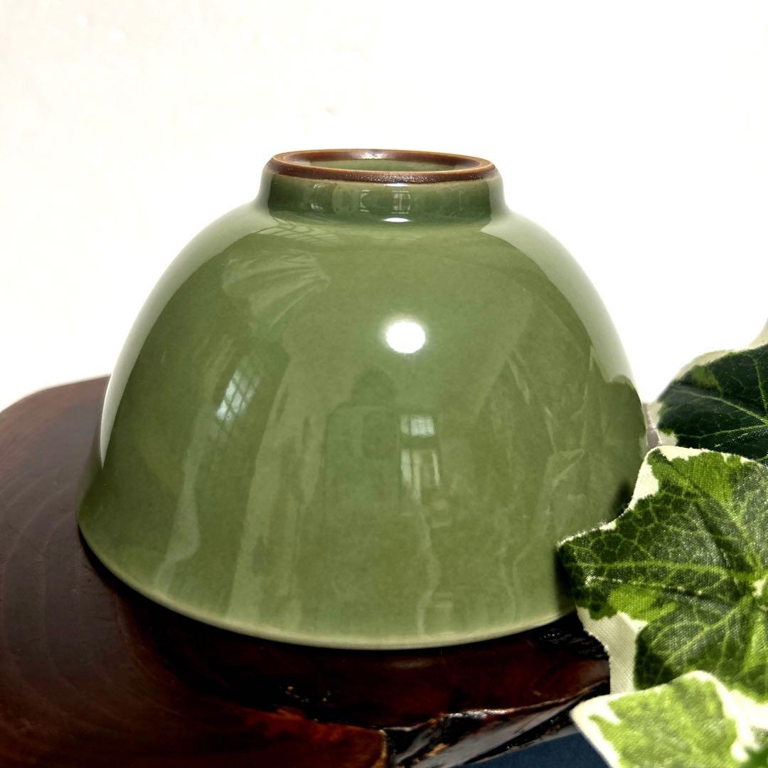 未使用　清水焼　京焼　諏訪蘇山　青瓷　青磁抹茶碗　抹茶茶碗　茶道具　茶道