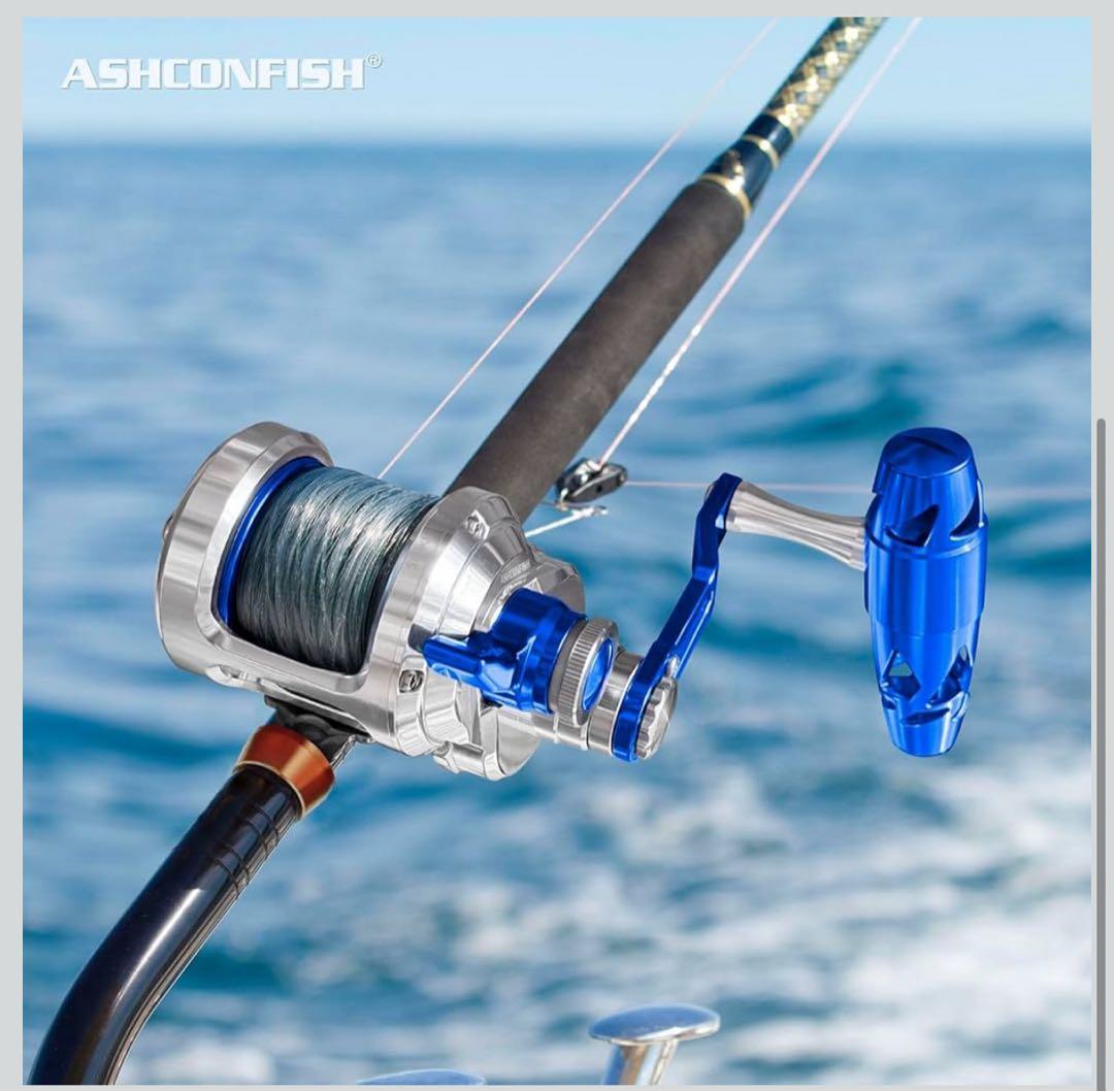 ASHCONFISH 両軸 ジギングリール 最大ドラグ力25KG JN08L左手