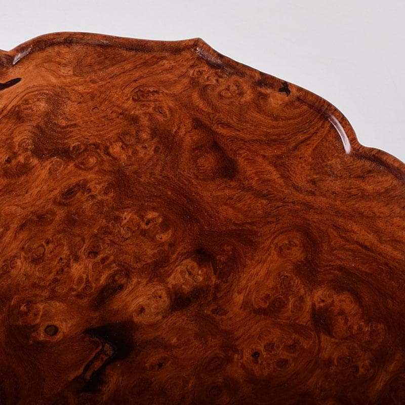 中国　花梨葡萄木瘤木　煎茶盆　香盆　輪花盆　M　8021E