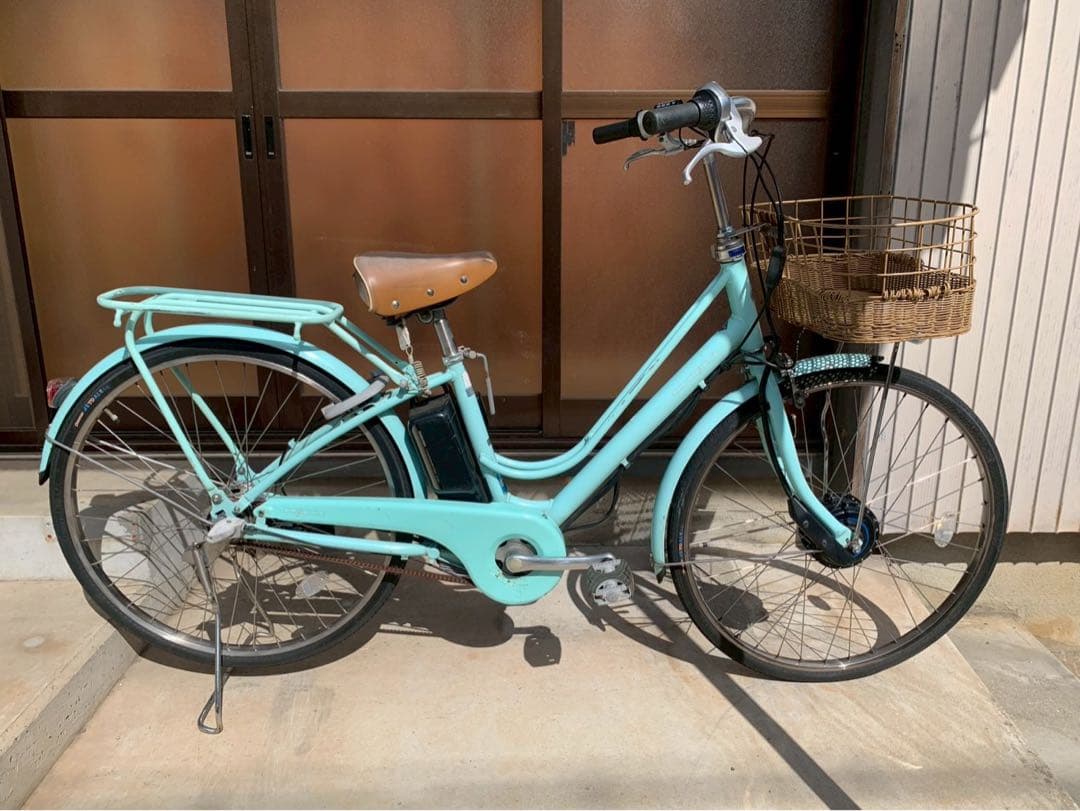 電動自転車　No.6626 ブリヂストン カジュナ 26インチ 水色　神戸　大阪