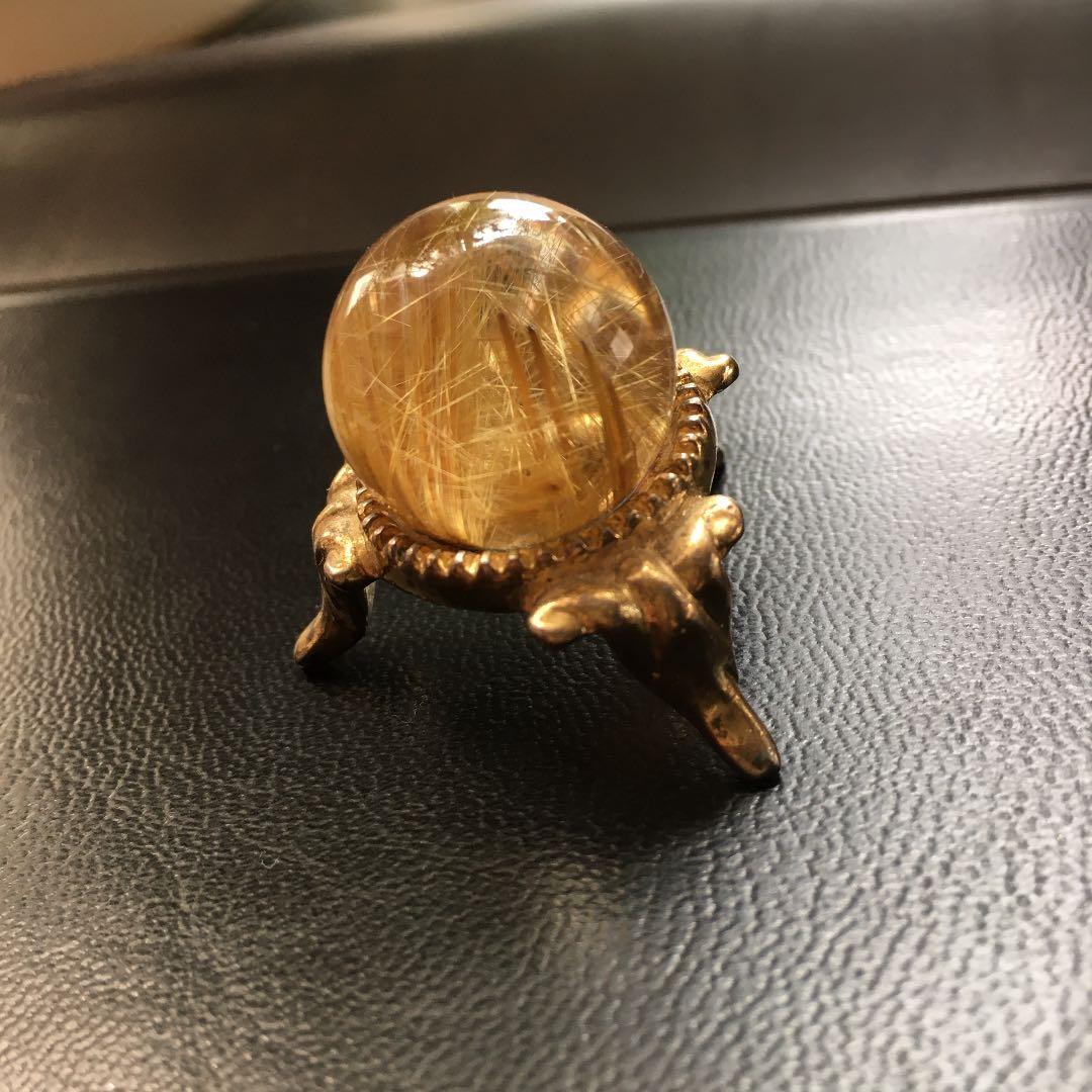 【高品質】　タイチンルチルクオーツ　丸玉　２２ｍｍ