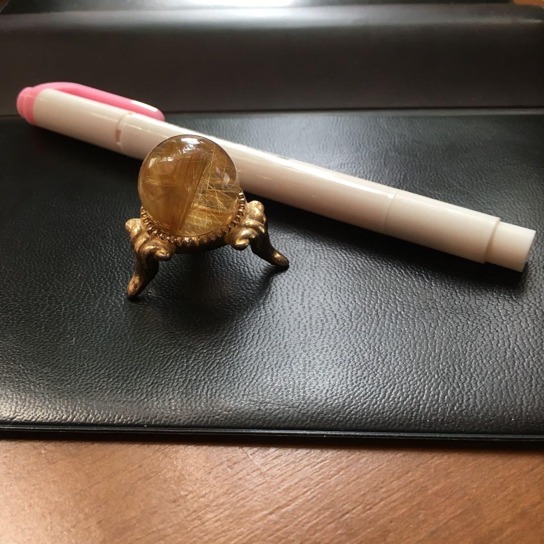 【高品質】　タイチンルチルクオーツ　丸玉　２２ｍｍ