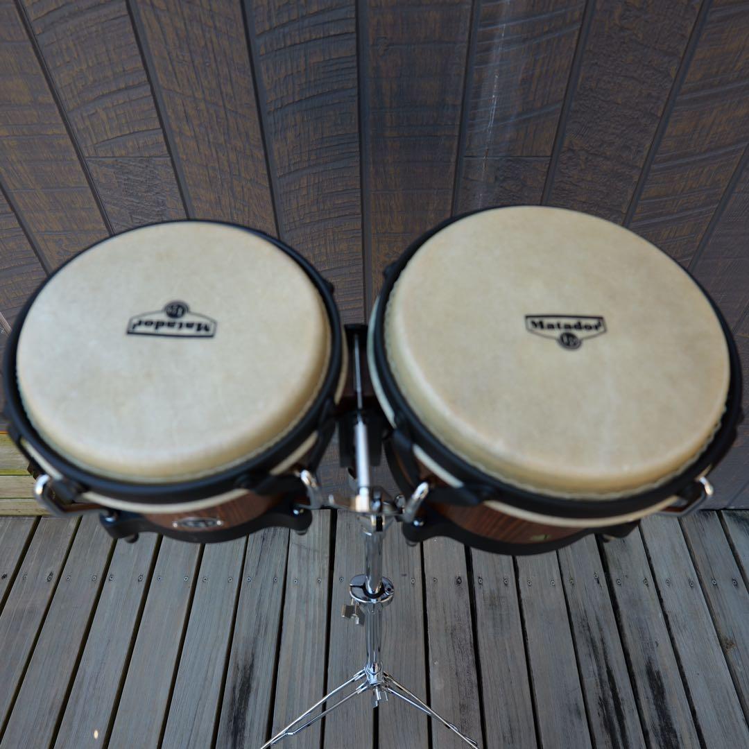 LP マタドール　ウイスキー・バレルボンゴ 、キャリングケース、スタンド付き