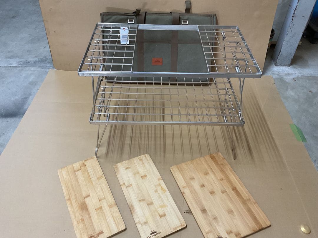  peakフラットバーナー&フィールドラック2段天板３枚付き新品セット