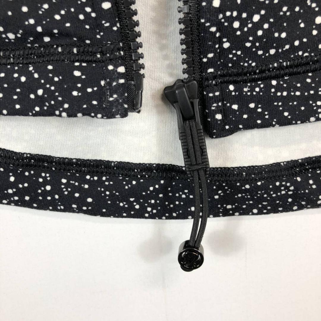 ルルレモン ジップジャケット ブラック 伸縮　ドット柄 12サイズ