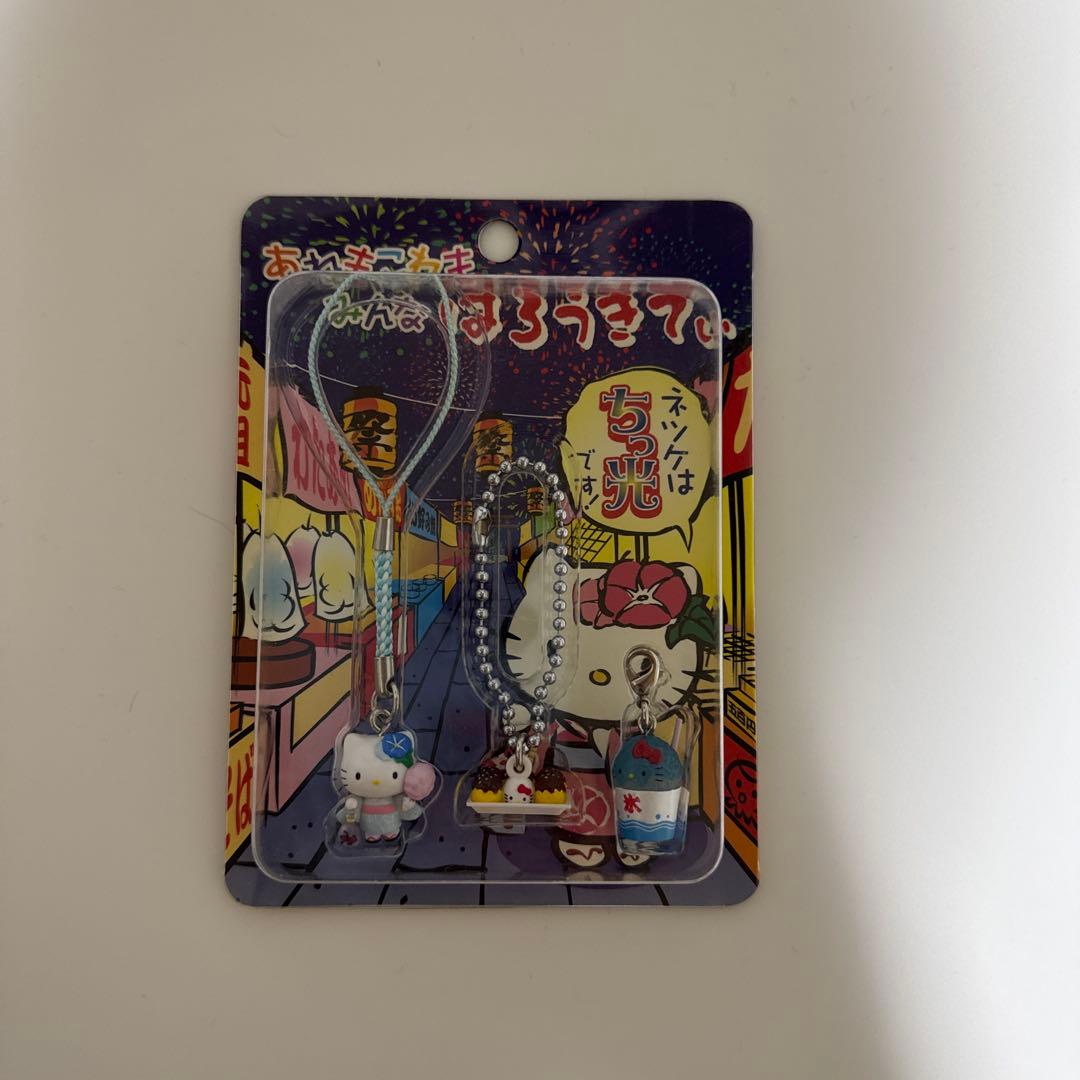 ハローキティ　ストラップ　祭　あれもこれもみんなハローキティ　たこ焼き　氷　綿飴