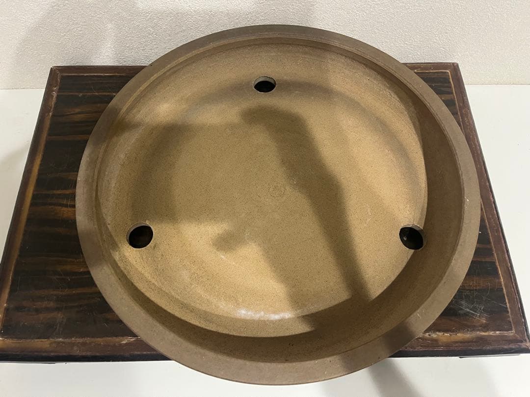 発色最高！！三景在落款　和鉢　桃花泥　丸鉢　盆栽鉢