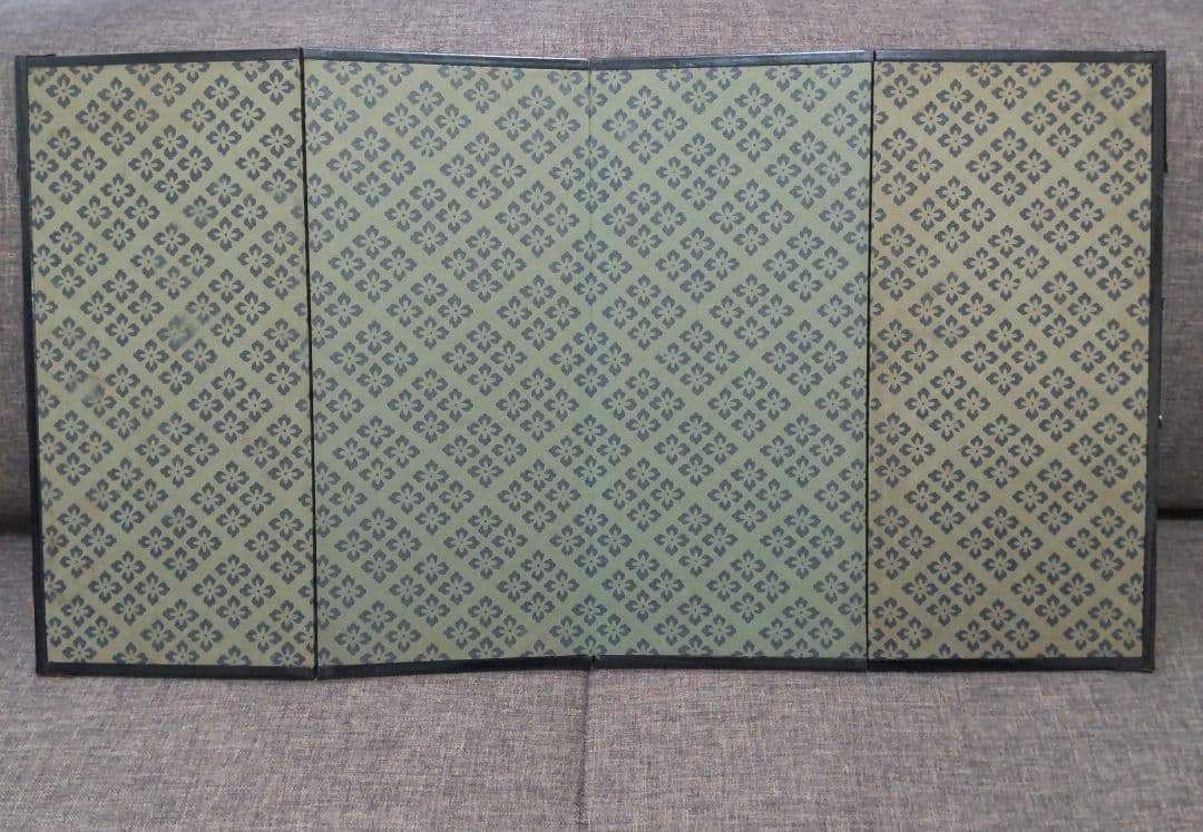 日本画 梅に山鳥図 屏風