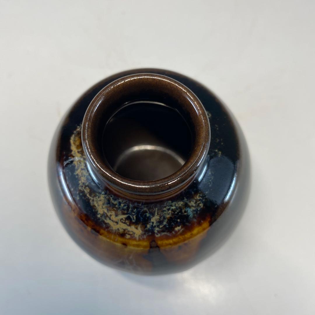 【茶道具】桶谷定一造　丸壺茶入（共箱）