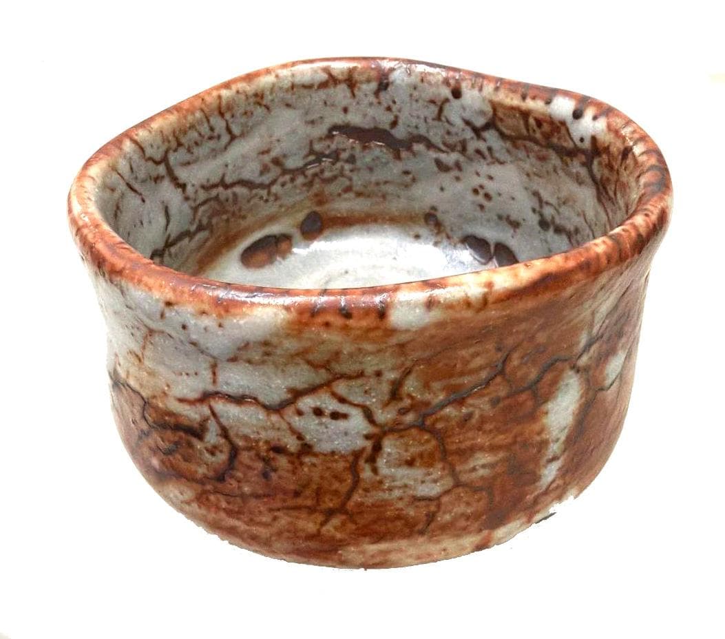 抹茶茶碗 [加藤寿逸] 乾山写 鼠志野焼 共箱（作家自筆箱書き・落款入）付