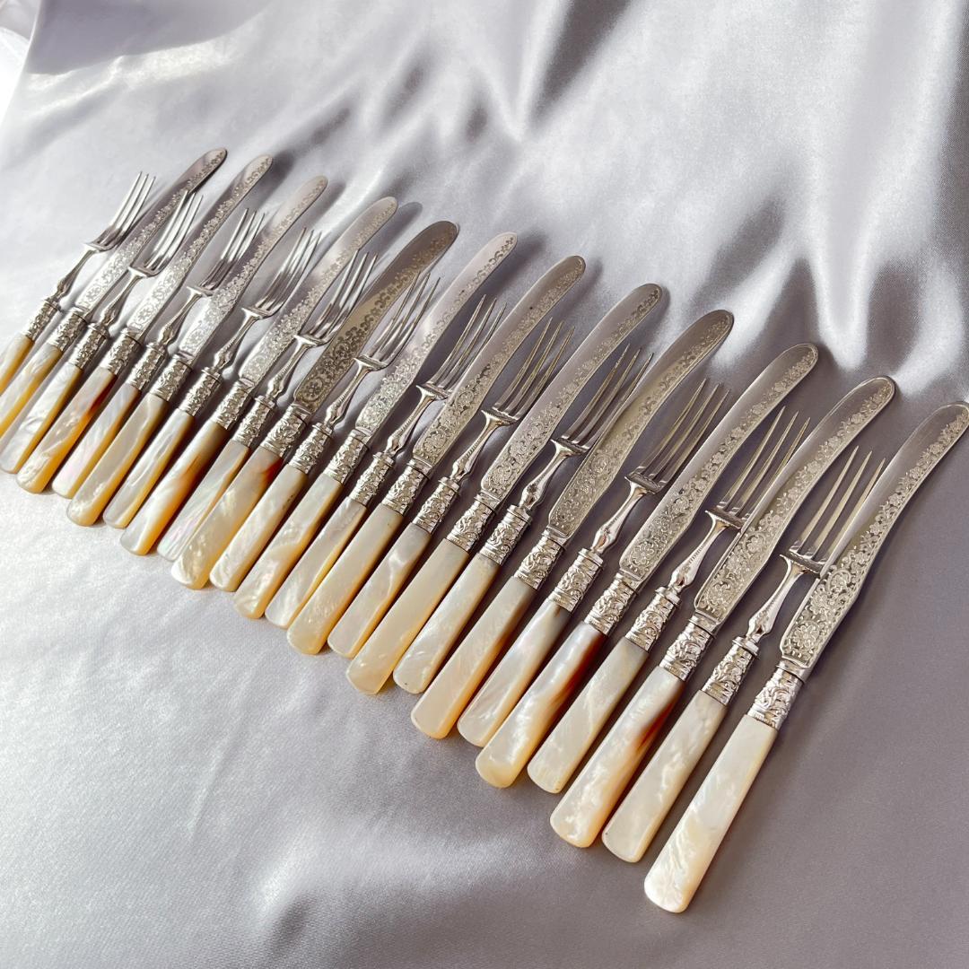 【Allen & Darwin】【白蝶貝 】デザートセット マザーオブパール