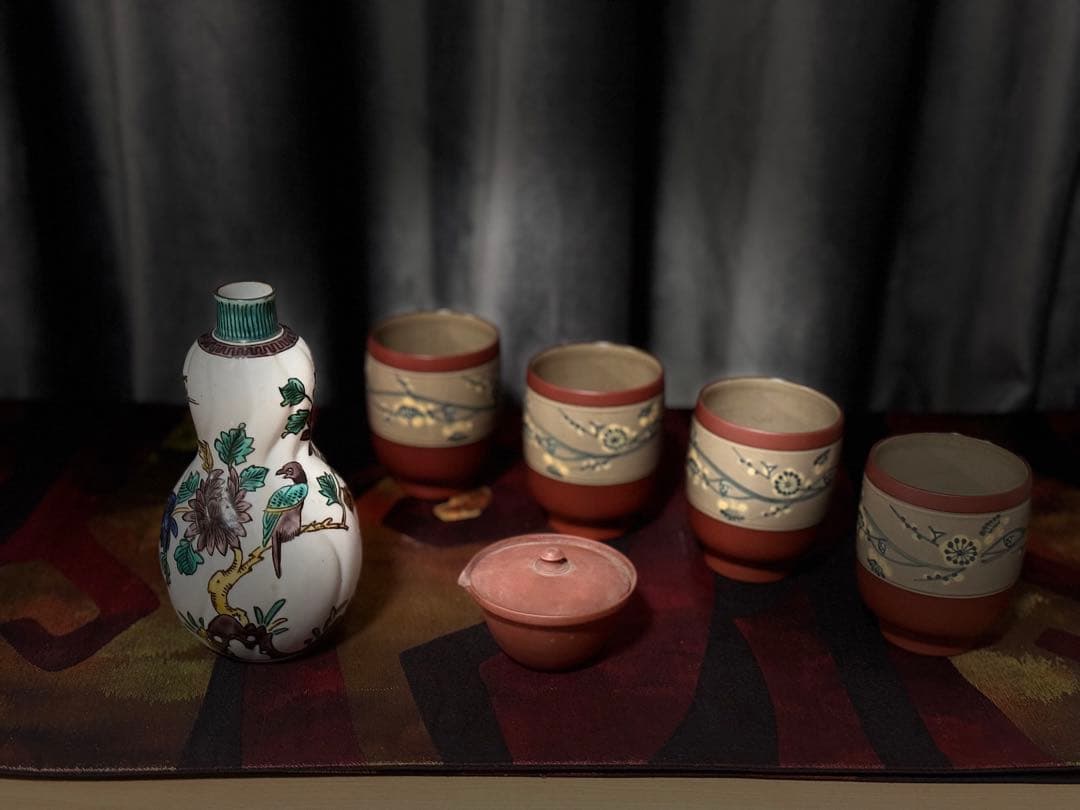 CY5-8 常山 急須　八十吉　赤水湯呑　骨董品　保管品