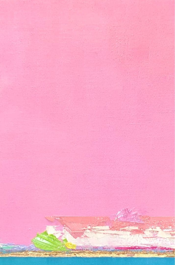絵画　油絵　原画　抽象画　北欧　ピンク　アート　インテリア　F4