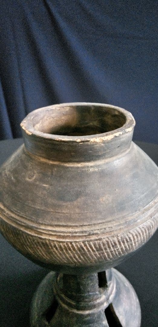 須恵器、土器線刻模様の陶器香炉