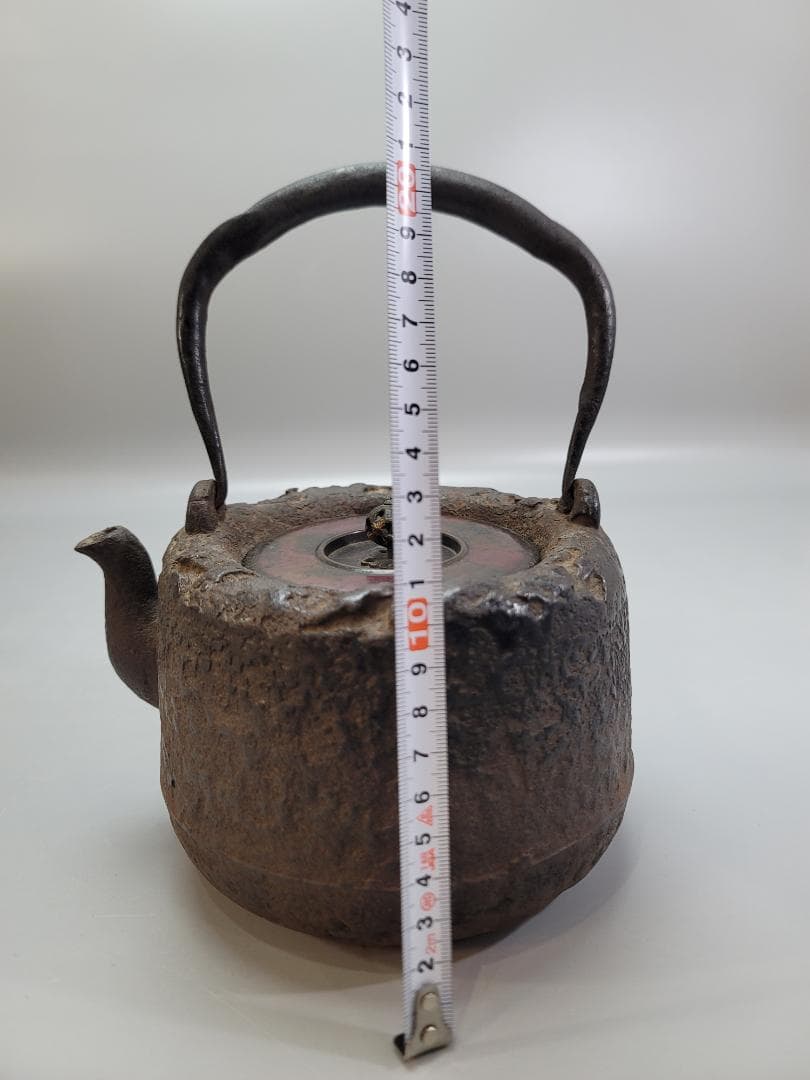 龍文堂 岩肌 鉄瓶 銅「龍文堂」在銘 共箱 DT505