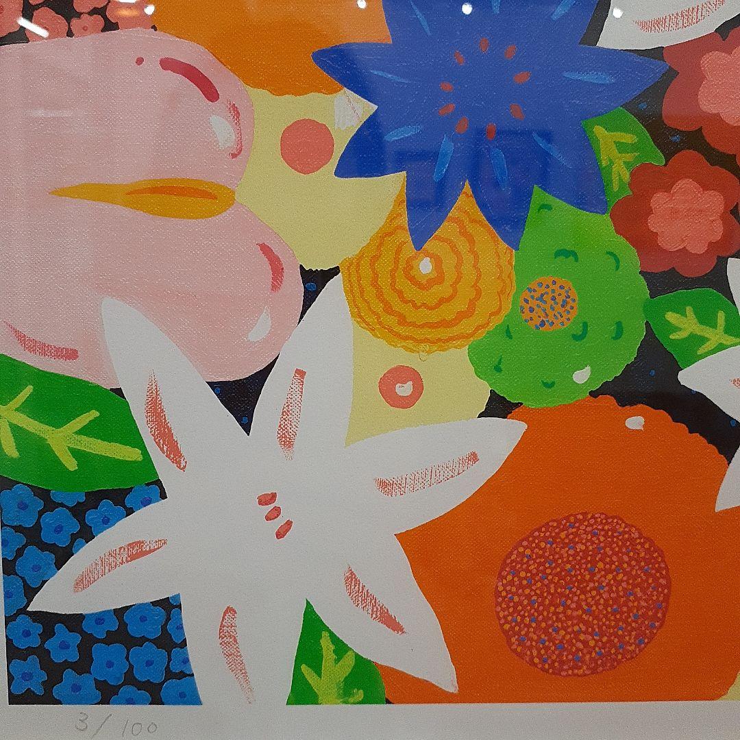 ジークレー版画　ミックスフラワー　3/100エディション　A3サイズ　額付き