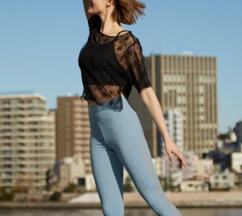 チャコット　レースTシャツ　花柄　黒