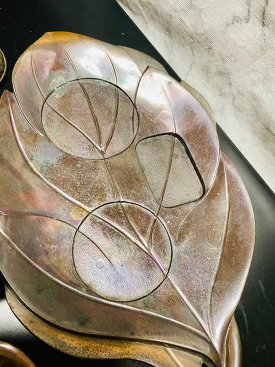 Occupied Japan 超希少灰皿セット　龍柄　銅製　ビンテージ