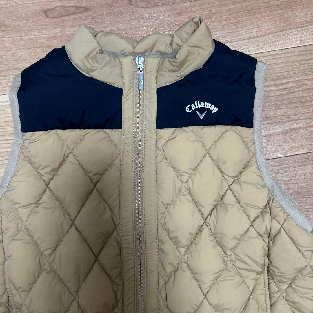 Callaway キャロウェイ　ゴルフウエア　ダウンベスト　ロング丈　ベージュ