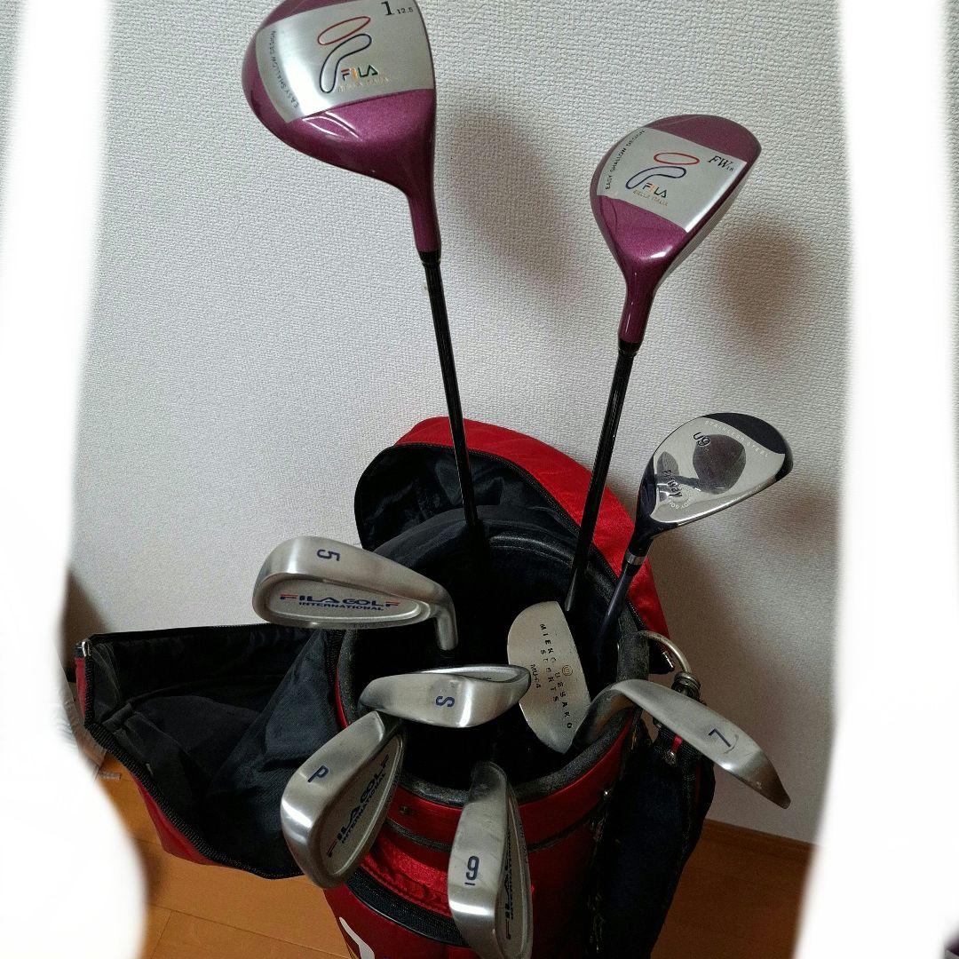 FILA GOLF 赤色キャディバッグ　セット　クラブ