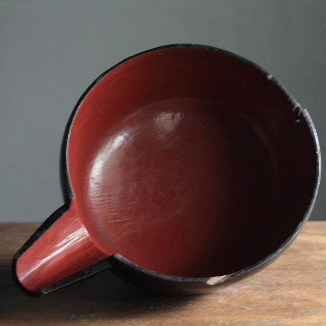 古い 酒上げ 酒器 漆器 片口 古美術 古道具 アンティーク 割れ欠け 朽木塗