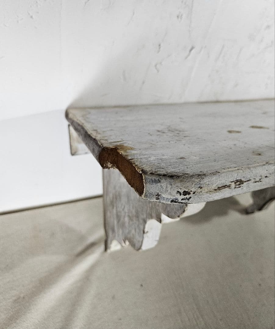 フランスアンティーク 古い木のウォールシェルフ 壁掛け 飾り棚 ラック シャビー