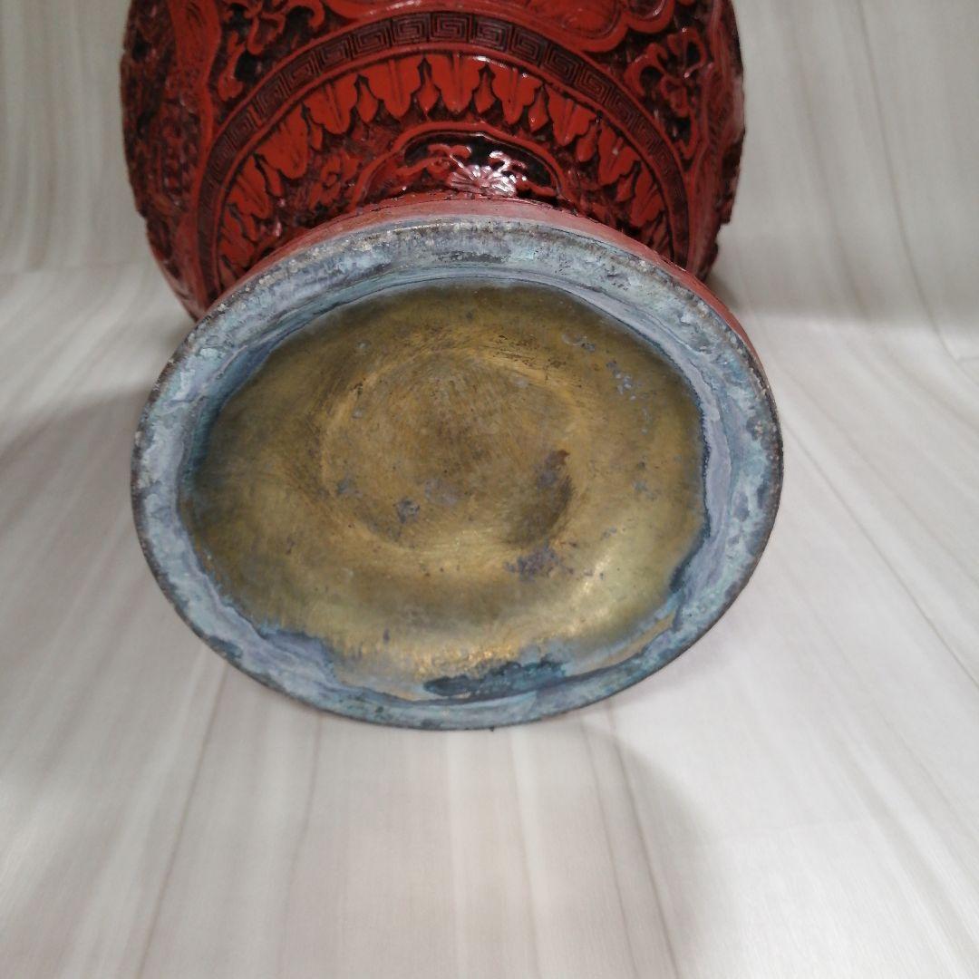 中国の花瓶　中国の堆朱　美術品　工芸品　置物　年代物　骨董品 古美術 当時物