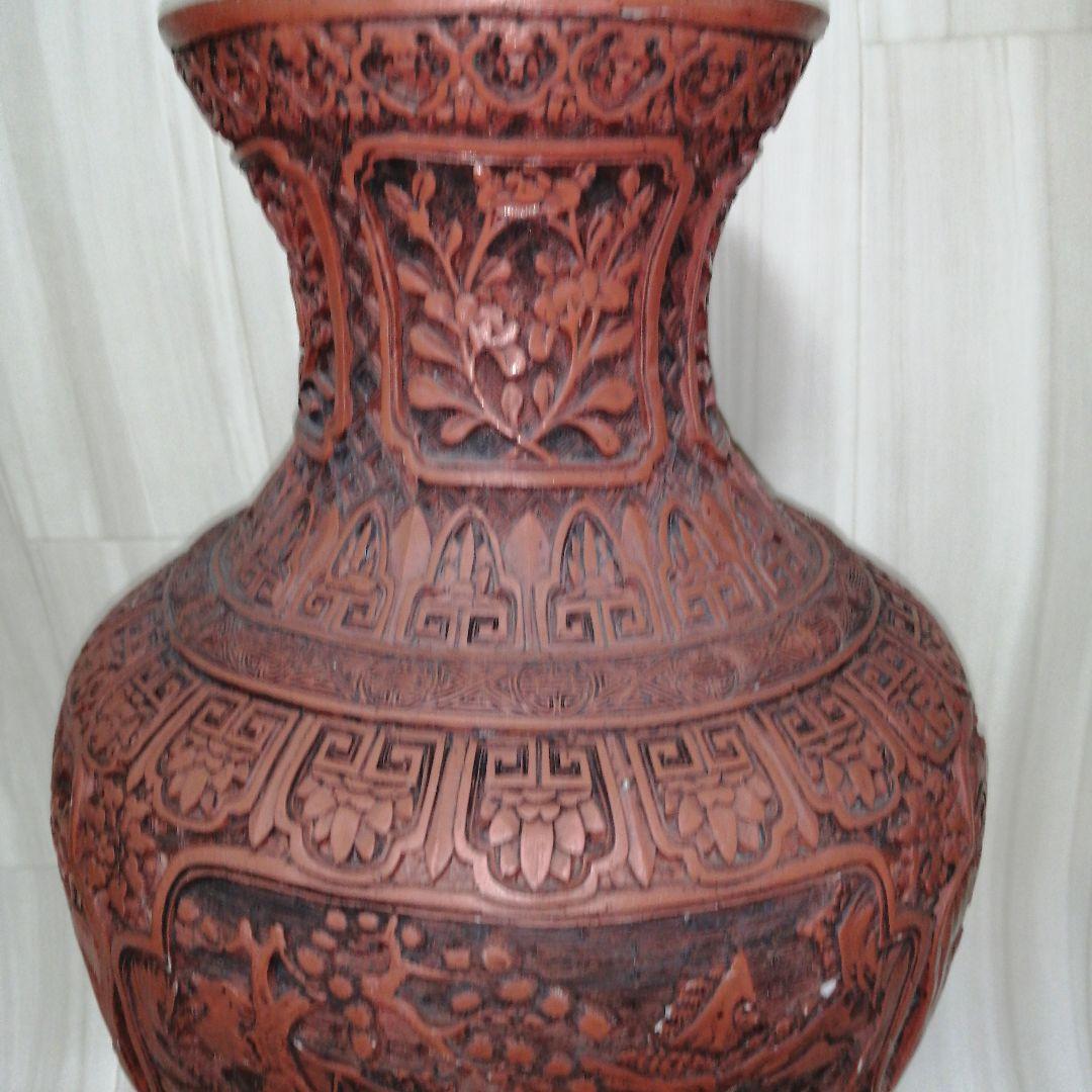 中国の花瓶　中国の堆朱　美術品　工芸品　置物　年代物　骨董品 古美術 当時物