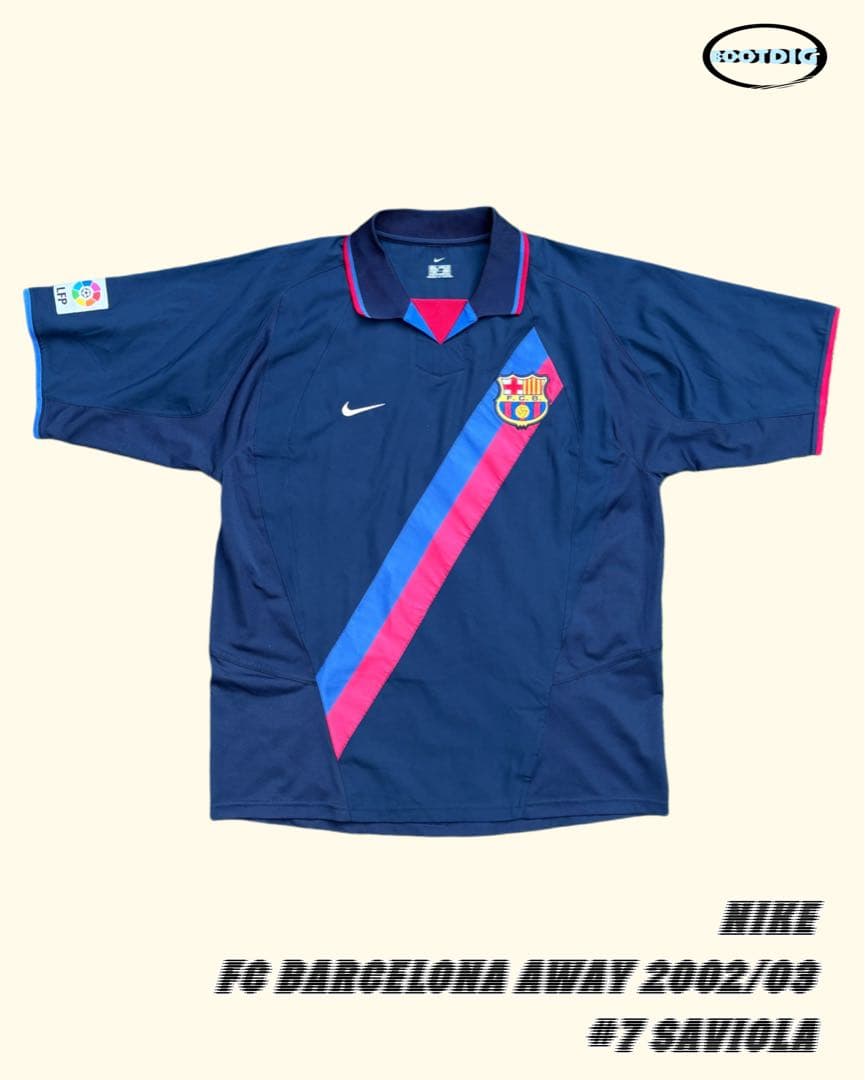 バルセロナ アウェイユニフォーム サビオラ サッカー　NIKE 00s